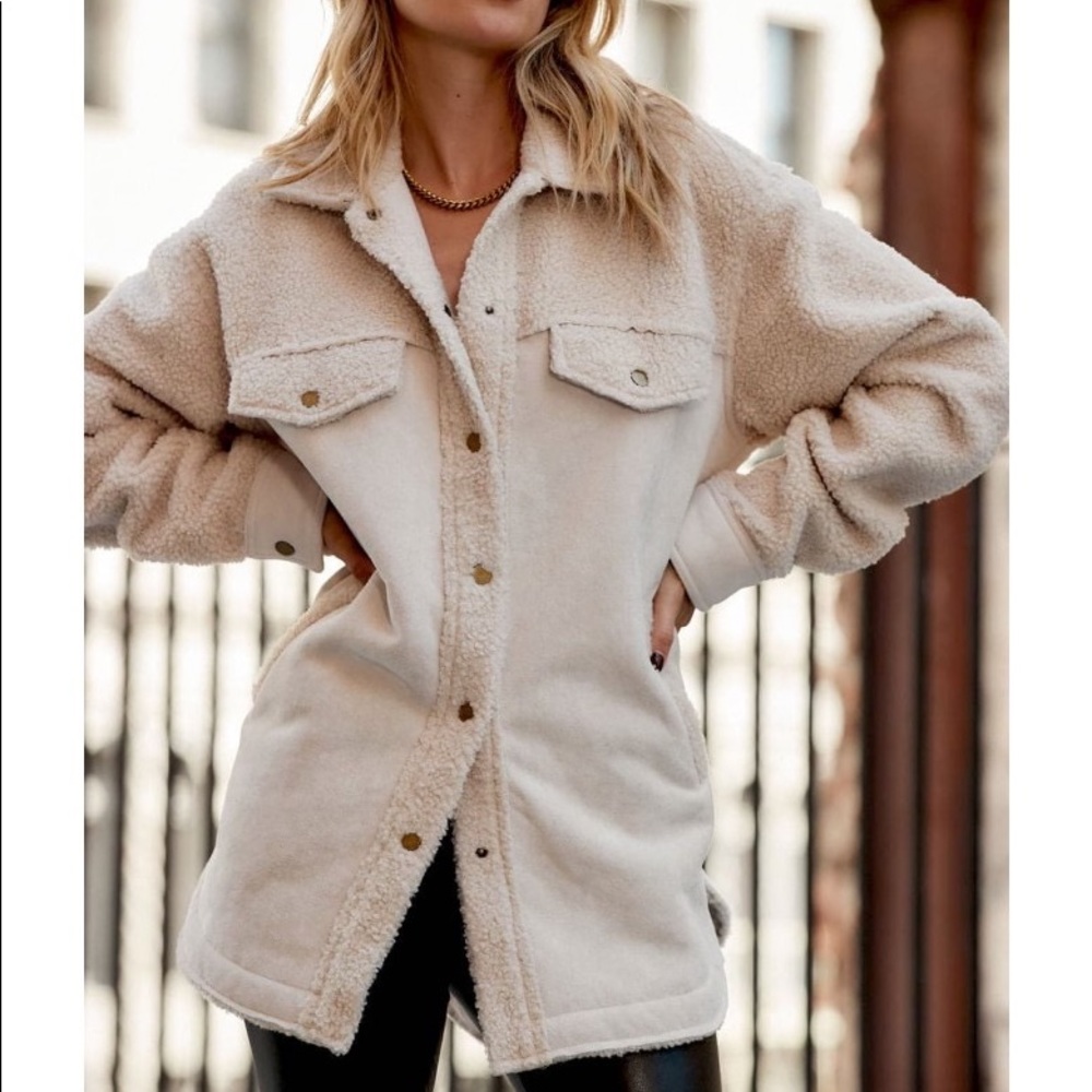 12th Tribe Bobbi Suede Sherpa Jacket NWT